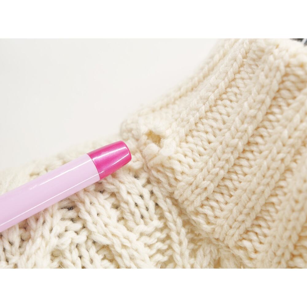 Arancrafts Unisex M Cream Cable Knit 1/4 Zip Sweater Merino Wool Ireland - Picture 5 of 10